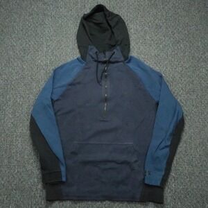 Nike Hoodie Mens Large Blue Tech Fleece Half Zip Hooded Pockets Sportswear